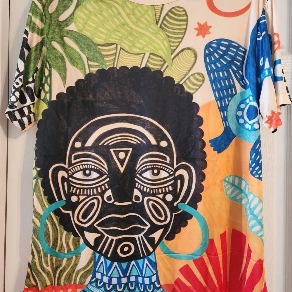 Men's Silk Styled Colorful Graphic Print Shirt